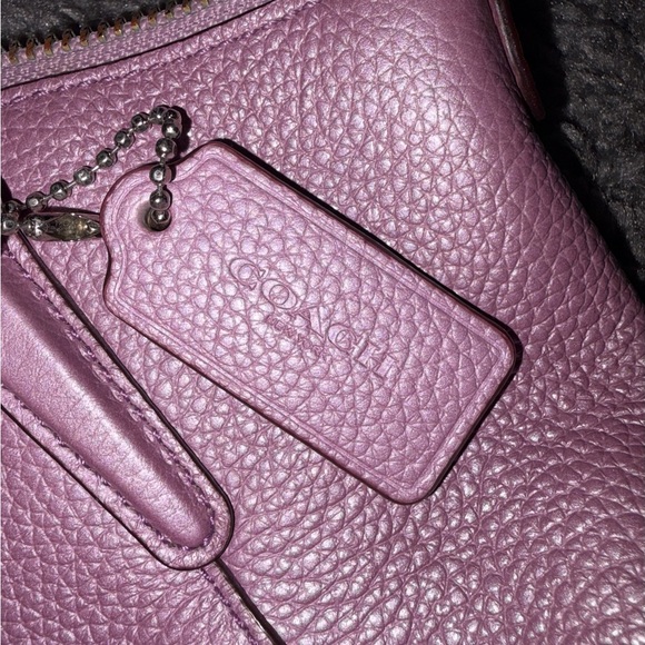 Coach Lilac Pebbled Leather Shoulder Bag - Picture 3 of 8